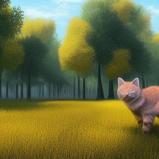 forêt, jaune, été, chat par Arnaud Levy