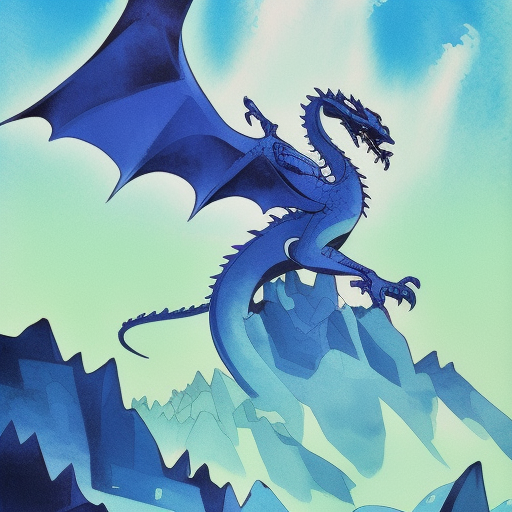 La mère , bleu , été , un dragon